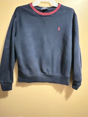 Polo by Ralph Lauren Navy Crewneck with Red Trim and Logo